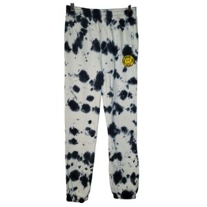 WESC Sweatpants, 100% Cotton Boy's Tie-dye Joggers, L, Black/ White, NWT